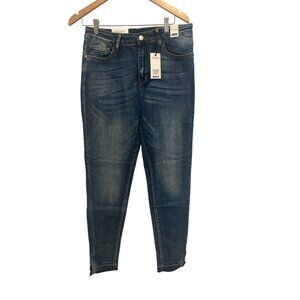 Judy Blue High Waist Medium Wash Skinny Jeans With Released Hem, Size 13/31‎